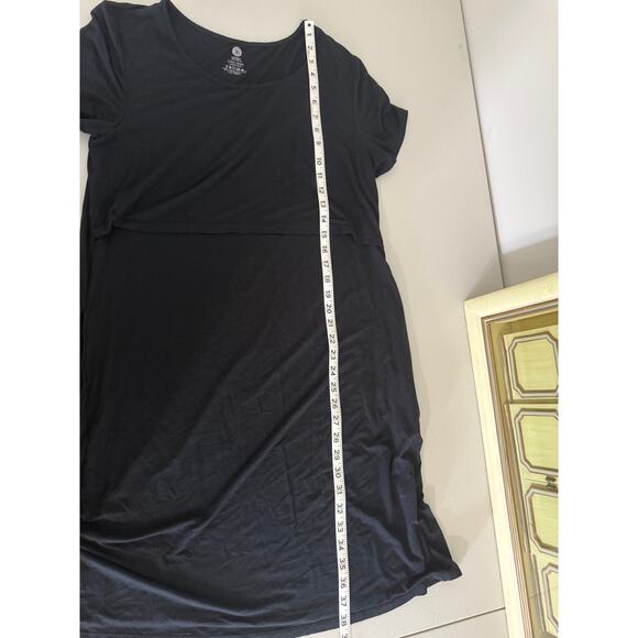 Kindred Bravely Black Eleanora Bamboo Maternity & Nursing T-Shirt Dress Large - Picture 6 of 6